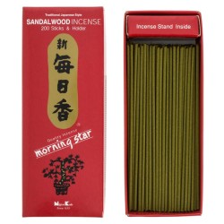 Encens Japonais Étoile du Matin Bois de Santal Bois de Santal Nippon Kodo 200 barres + encensoir - Grand Pack