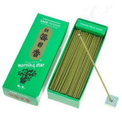 Encens japonès Morning Star Salvia Sage de Nippon Kodo 200 barres + portaencens - Paquet Gran