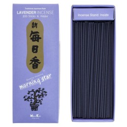 Incenso giapponese Morning Star Lavanda di Nippon Kodo 200 bastoncini + brucia incenso - Pacco Grande