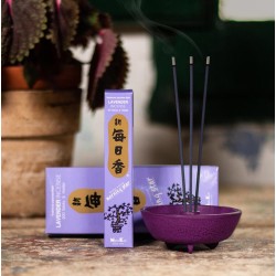 Encens Japonès Morning Star Lavanda Lavander Nippon Kodo 200 barretes + cremador d'encens - Paquet Gran