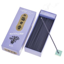 Japanische Räucherstäbchen Morning Star Lavendel Lavander Nippon Kodo 200 Sticks + Räucherstäbchenhalter - Großpackung