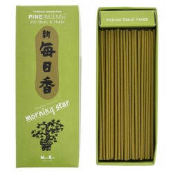 Encens japonais Morning Star Pin Nippon Kodo 200 bâtonnets + porte-encens - Grand pack