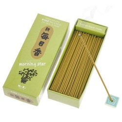 Incenso Xaponés Morning Star Pino Pine Nippon Kodo 200 barras + queimador de incenso - Pack grande