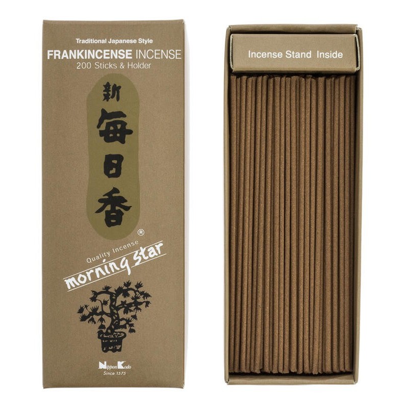 Encens Japonès Morning Star Església Frankincense Nippon Kodo 200 barretes + encenser - Paquet Gran-INCENSOS JAPONESOS-HOSTENATURA