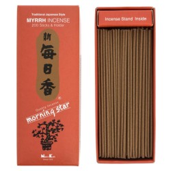 Incenso Japonês Estrela da Manhã Mirra Mirra Nippon Kodo 200 palitos + incensário - Pacote Grande