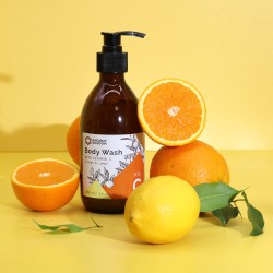 Bade- und Duschgel mit Vitamin C Orange und Zitrone - 300 ml.