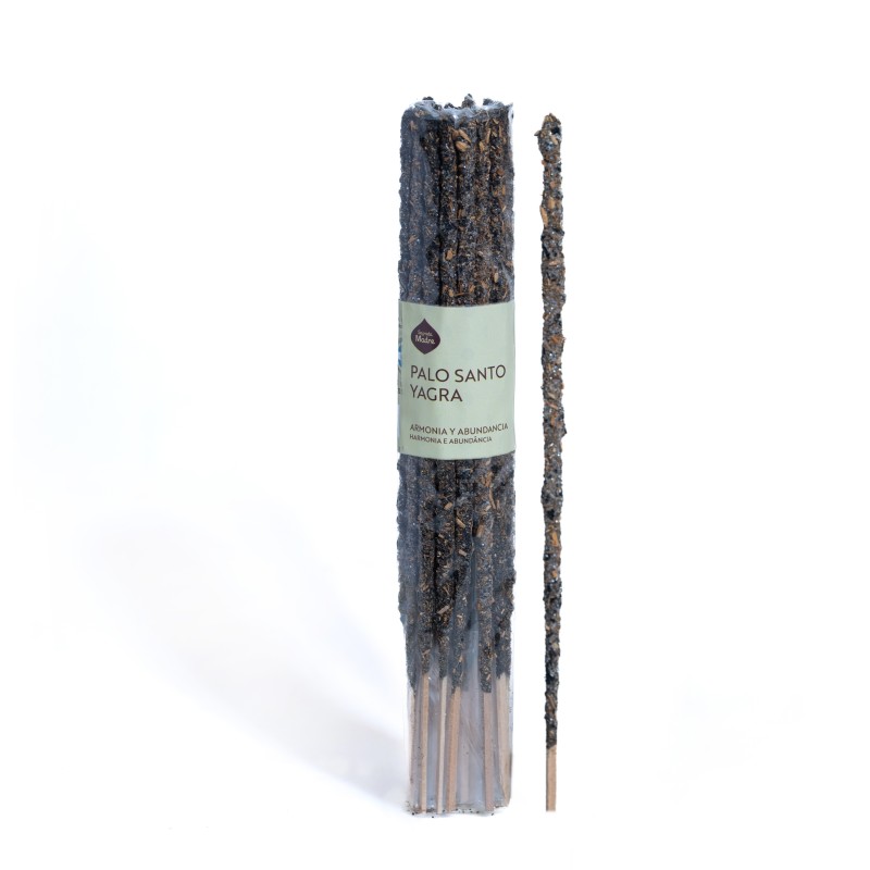 Handgefertigtes Palo Santo und Heilige Mutter Yagra Weihrauchstäbchen für Harmonie und Fülle - Packung mit 20 Stäbchen.-INCIENSOS ARTESANOS SAGRADA MADRE - PACK 20 UNIDADES-HOSTENATURA