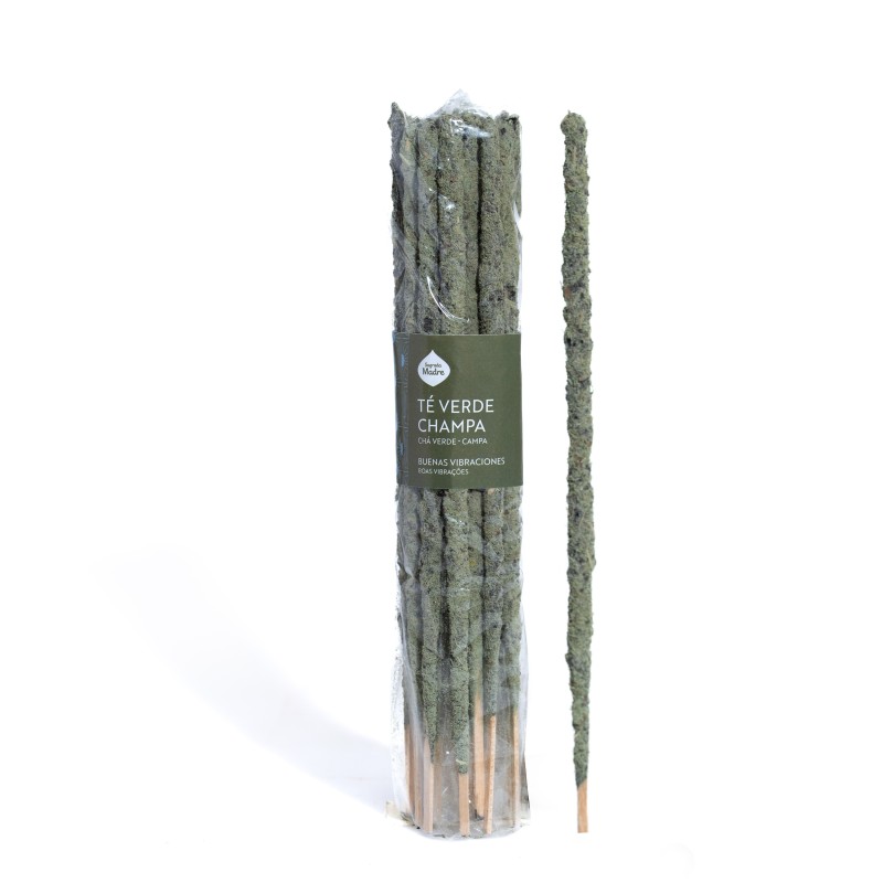 Artisan Incense Green Tea and Champa Sagrada Madre Good Vibrations - Pack 20 bars-ARTISAN INCENSES SAGRADA MADRE - PACK 20 UNITS-HOSTENATURA