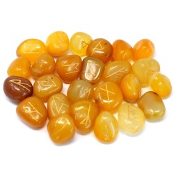 Jeu de runes de l'Inde en Onyx Jaune