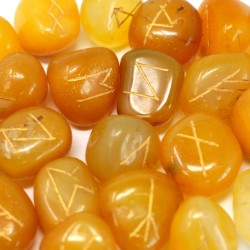 Jeu de runes de l'Inde en Onyx Jaune