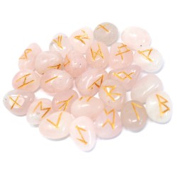 Serti de runes indiennes Quartz rose