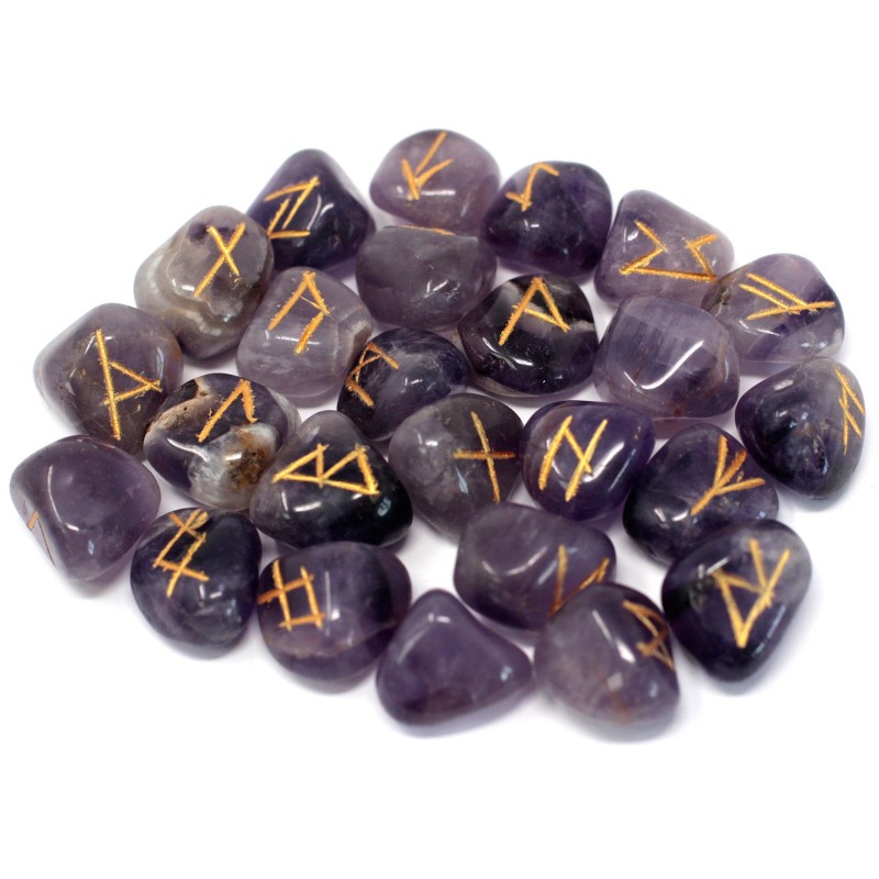 Set de runes indiennes Améthyste-RUNE DE L'INDE-HOSTENATURA