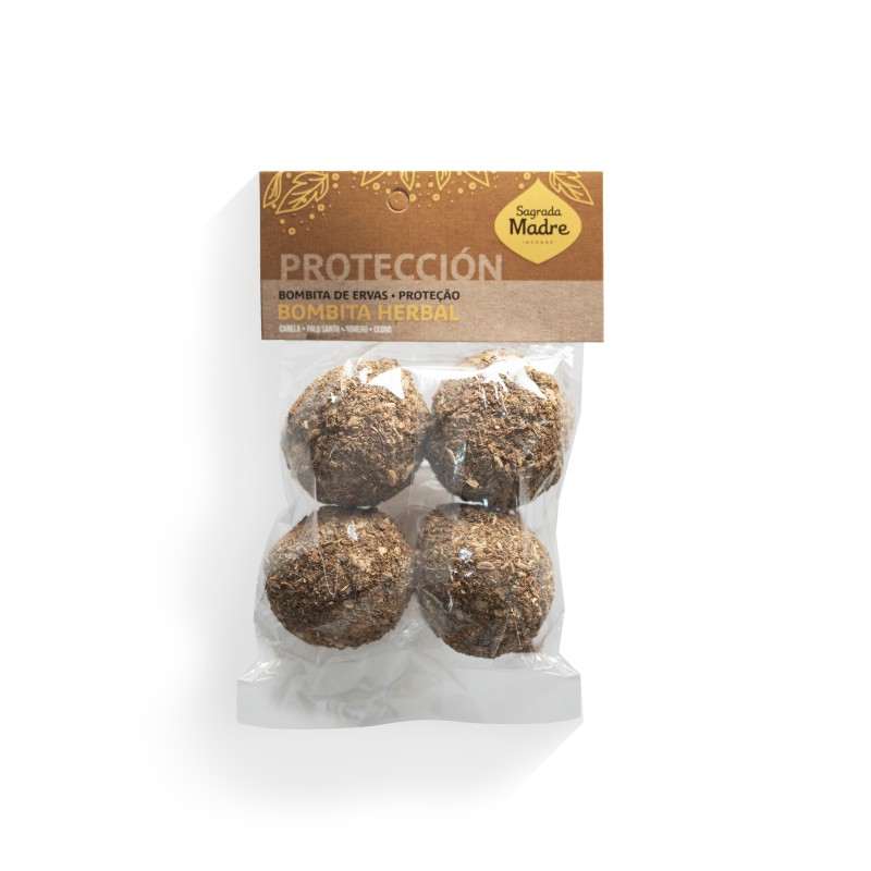 Sacred Mother Protection Herbal Bombs 4x pliculețe - Scorțișoară, Palo Santo, Rozmarin și Cedru.-BOMBE DE IRBURI 4X SAC DE DEFUMING ACTIVAT SAGRADA MADRE SACRĂ-HOSTENATURA