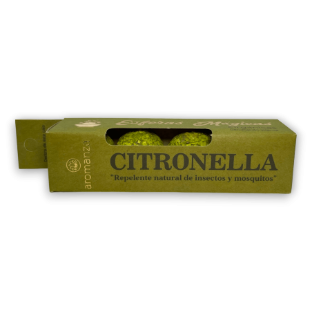 Esferes Màgiques Citronel·la AROMANZA - Il·luminar-te Argentina - 4 bombetes defumació repel·lent natural insectes i mosquits