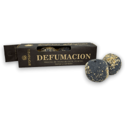 Esferas Mágicas Defumación AROMANZA - Iluminarte Argentina - 4 bombitas defumación Resinas de Mirra, Incienso, Benjuí y Sándalo.