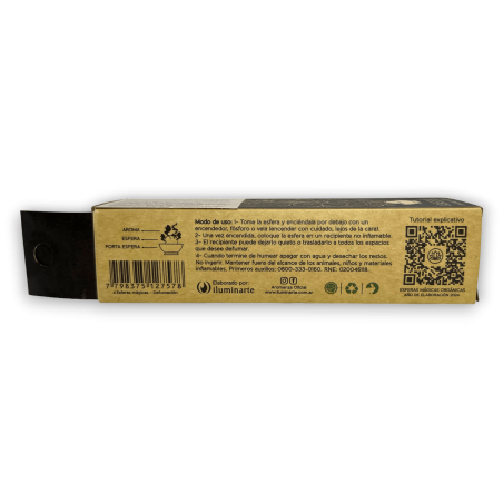 Magic Spheres Sfuming AROMANZA - Iluminarte Argentina - 4 defuming bombs Resins of Myrrh, Frankincense, Benzoin and Sandalwood.