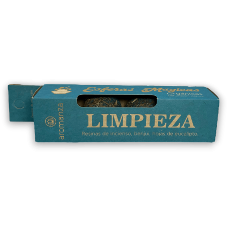 Esferas Mágicas Limpieza AROMANZA - Iluminarte Argentina - 4 bombitas defumación Resina Incienso, Benjuí y hojas de Eucalipto.