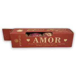 Esferas Mágicas Amor AROMANZA - Iluminarte Argentina - 4 bombitas Frutos Rojos, Frambuesa, Durazno, Magnolia, Almibar y Rosa