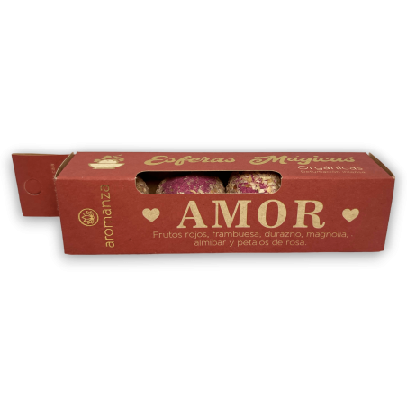 Esferas Mágicas Amor AROMANZA - Iluminarte Argentina - 4 bombitas Frutos Rojos, Frambuesa, Durazno, Magnolia, Almibar y Rosa