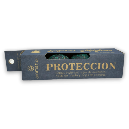 Esferes Màgiques Protecció AROMANZA - Il·luminar-te Argentina - 4 bombetes defumació Benjuí, Encens, Eucaliptus, Menta i Romero