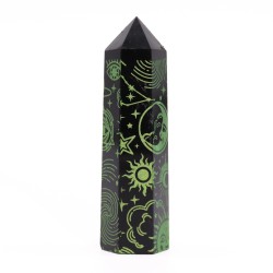 Black Obsidian Points (aprox. 60-70 g, 9 cm) - Mystic Story - Green Forest