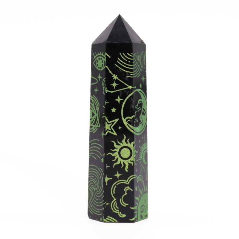 Black Obsidian Points (aprox. 60-70 g, 9 cm) - Mystic Story - Green Forest-Puncte Obsidian Negru-HOSTENATURA