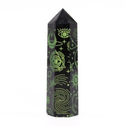 Black Obsidian Points (aprox. 60-70 g, 9 cm) - Mystic Story - Green Forest