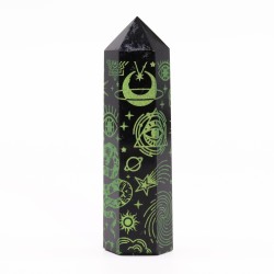 Black Obsidian Points (aprox. 60-70 g, 9 cm) - Mystic Story - Green Forest