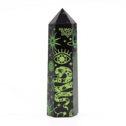 Black Obsidian Points (aprox. 60-70 g, 9 cm) - Mystic Story - Green Forest