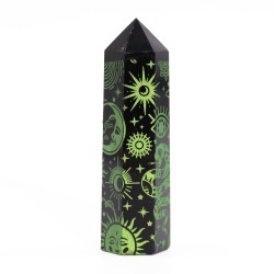 Black Obsidian Points (aprox. 60-70 g, 9 cm) - Mystic Story - Green Forest