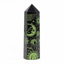 Zwarte Obsidiaan Punten (ca. 60-70 g, 9 cm) - Mystic Story - Bosque Verde