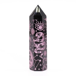 Puntas de obsidiana negra (aprox. 60-70 g, 9 cm) - Mystic Story - Rosa