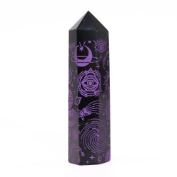 Czarne Obsydianowe Punkty (ok. 60-70g, 9cm) - Mystic Story - Deep Purple