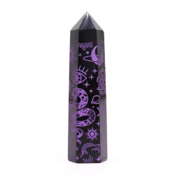 Black Obsidian Points (aprox. 60-70g, 9cm) - Mystic Story - Deep Purple