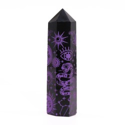 Czarne Obsydianowe Punkty (ok. 60-70g, 9cm) - Mystic Story - Deep Purple