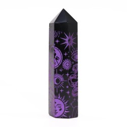 Black Obsidian Points (aprox. 60-70g, 9cm) - Mystic Story - Deep Purple