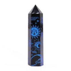 Puntas de obsidiana negra (aproximadamente 60-70 g, 9 cm) - Mystic Story - Azul medianoche