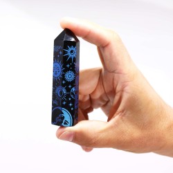 Zwarte obsidiaanpunten (ca. 60-70 g, 9 cm) - Mystic Story - Middernachtblauw