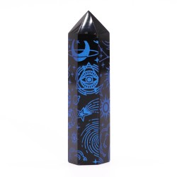 Pontas de Obsidiana Negra (aprox. 60-70g, 9cm) - Mystic Story - Midnight Blue