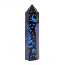 Black Obsidian Tips (approx. 60-70 g, 9 cm) - Mystic Story - Midnight Blue