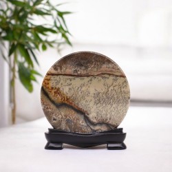 Stones with images of Guohua - Disc - 100 mm (approx 140 g)