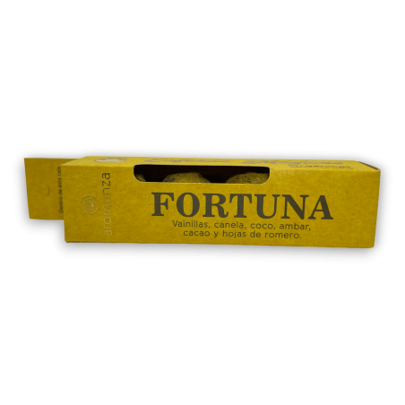 Esferas Mágicas Fortuna AROMANZA - Iluminarte Argentina - 4 bombitas defumación Vainilla, Canela, Coco, Ámbar, Cacao y Romero