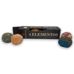 Esferas Mágicas 4 Elementos AROMANZA - Iluminarte Argentina - 4 bombitas defumación Fuego, Tierra, Aire y Agua