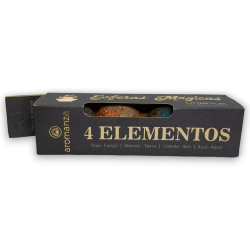 Esferas Mágicas 4 Elementos AROMANZA - Iluminarte Argentina - 4 bombitas defumación Fuego, Tierra, Aire y Agua