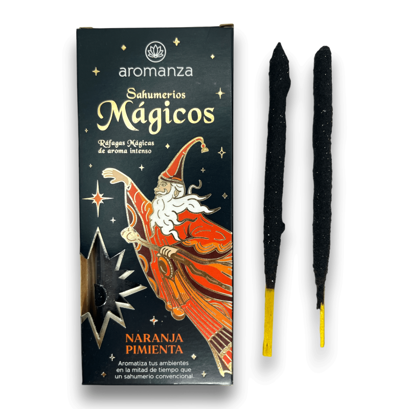 Incenso Aromanza Magico Sahumerios Pepe Arancione - Iluminarte Argentina - 10 bastoncini spessi fatti a mano-Magico Sahumerios Aromanza Incenso Iluminarte Argentina-HOSTENATURA