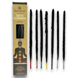 Sahumerios Siete Chakras Aromanza Incense - Iluminarte Argentina - 7 wyjątkowo mocnych grubych patyczków