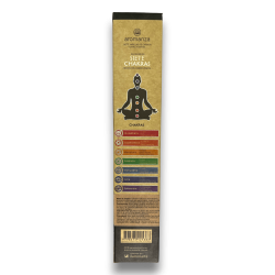 Incienso Sahumerios Siete Chakras Aromanza - Iluminarte Argentina - 7 varas gruesas extra fuertes