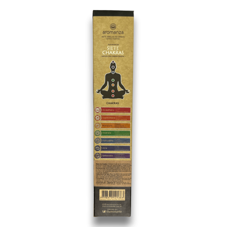 Sahumerios Siete Chakras Aromanza Incense - Iluminarte Argentina - 7 extra strong thick bars