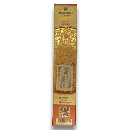 Incenso Sahumos Maya Orange Pepper Atrações Aromanza - Iluminarte Argentina - 3 bastões extra grandes / fortes