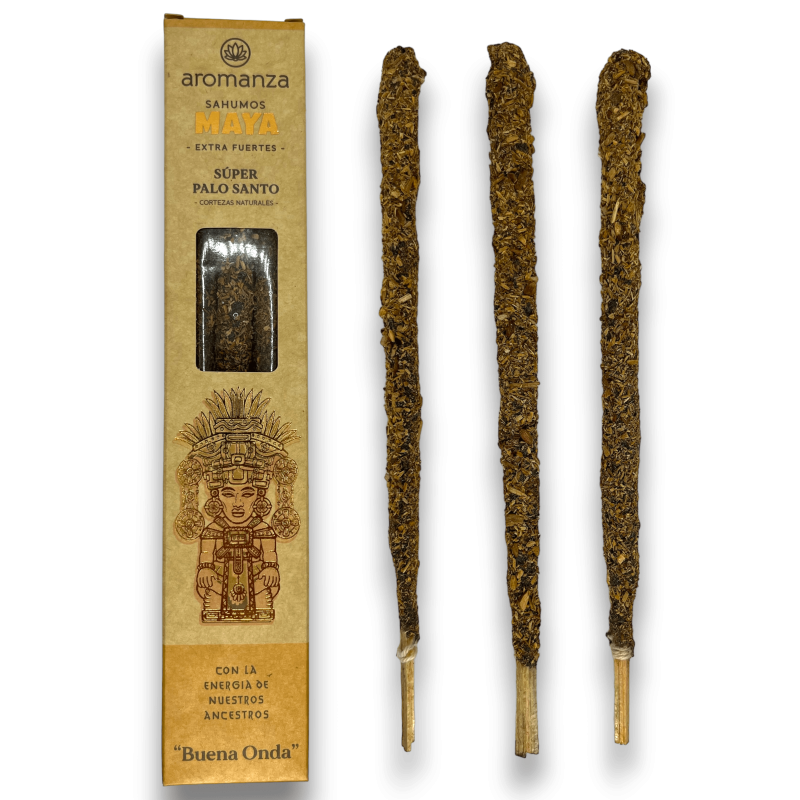 Kadzidła Sahumos Maya Super Palo Santo Buena Onda Aromanza - Iluminarte Argentina - 3 bardzo duże / mocne laski-Bardzo duże kadzidło Mayan Sahumos Aromanza Argentyna-HOSTENATURA